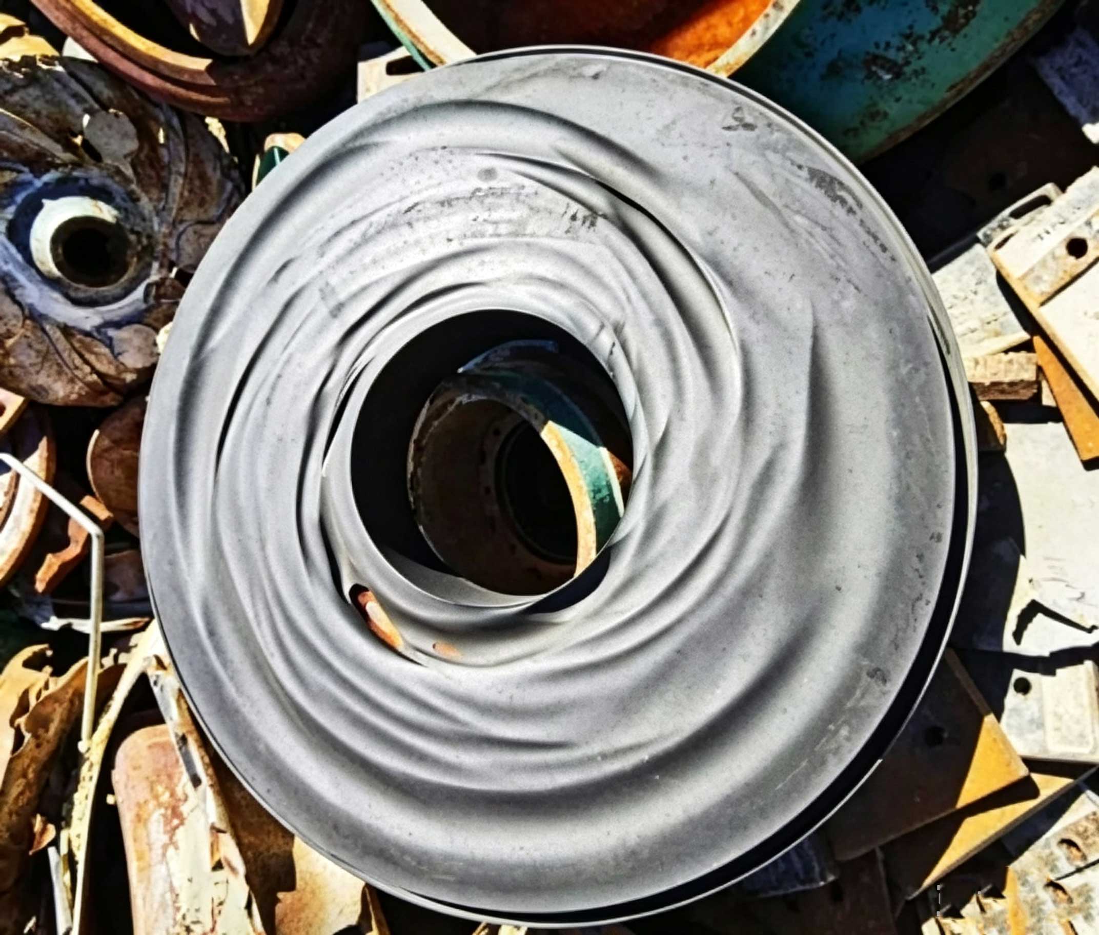 Removed Pump 650 throatbush showing wear pattern